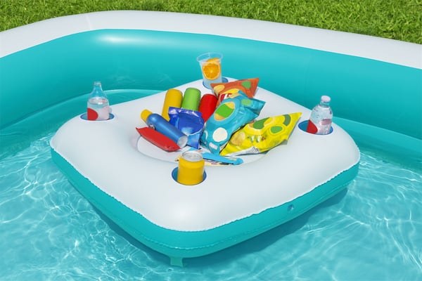 Bestway 54446 ovan mark-svimmingpooler Uppblåsbar pool Fyrkantig Blå, Vit