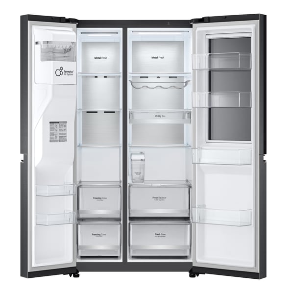 LG InstaView GSXV91MCAE Kombinerad kyl/frys side-by-side Fristående 635 l Svart