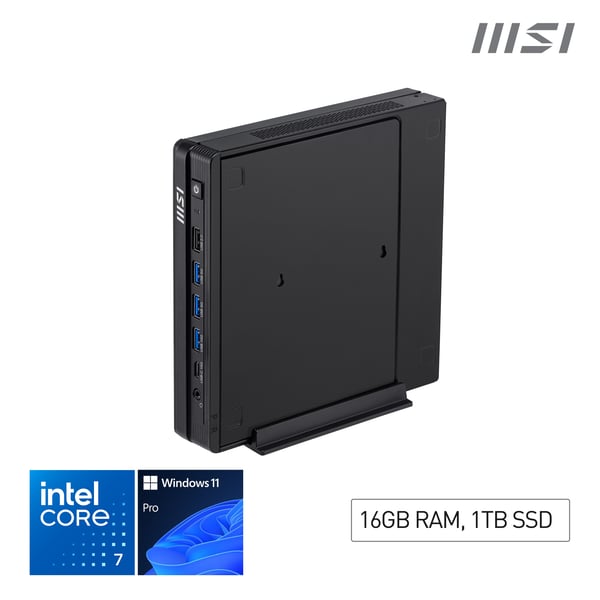 MSI Pro DP10 A14MG-001EU workstation Intel® Core™ i7 i7-14700 16 GB DDR5-SDRAM 1 TB SSD Windows 11 Pro Mini PC Mini-PC Svart