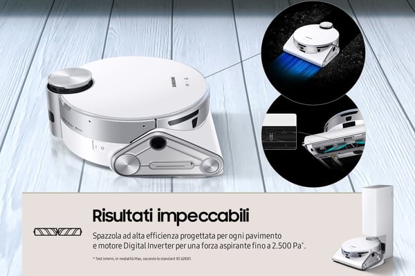 Samsung Jet Bot AI+ Sølv, Hvid