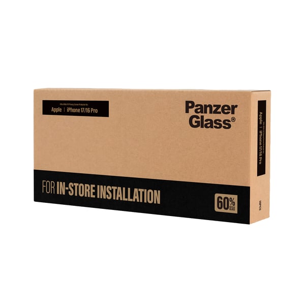PanzerGlass ® 2-Way Privacy Skærmbeskyttelse iPhone 17 | 16 Pro | Ultra-Wide Fit til FastFit Installation Machine