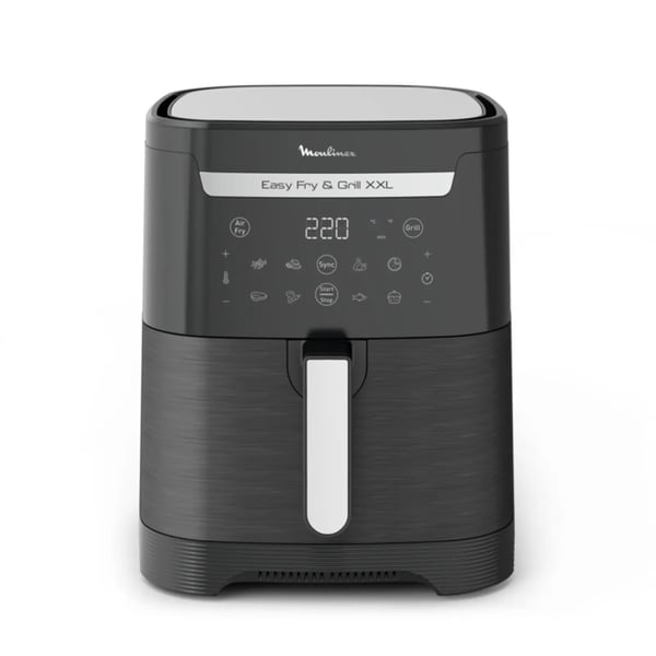 Moulinex Easy Fry & Grill XXL EZ801810 frituregryde Dobbelt 6,5 L Enkeltstående Varmluftsteger Sort, Rustfrit stål