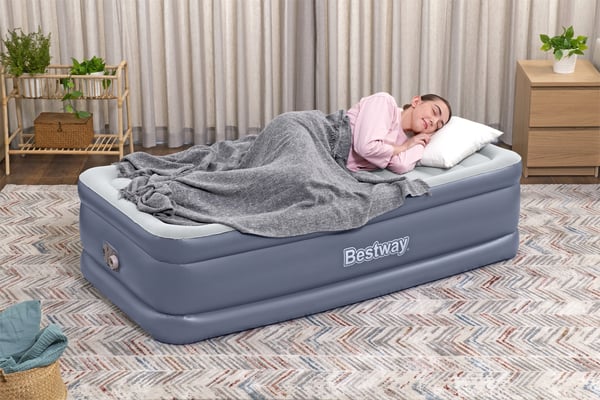 Bestway 6713G / 23 luftmadras Enkelmadras Grå, Hvid Unisex