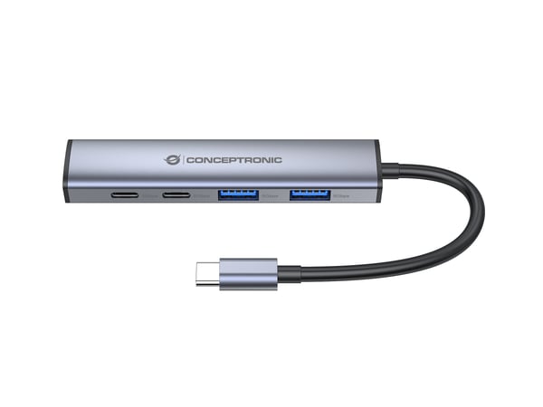 Conceptronic HUBBIES22G gränssnittshubbar USB 3.2 Gen 1 (3.1 Gen 1) Type-C 5000 Mbit/s Grå