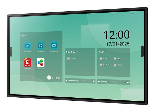 Sharp LM431 Interaktivt fladpanel 109,2 cm (43") LED Wi-Fi 500 cd/m² 4K Ultra HD Sort Berøringsskærm Indbygget processer Android 14 18/7