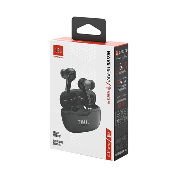 JBL Wave Beam Headset True Wireless Stereo (TWS) I öra Samtal/musik/sport/vardag Bluetooth Svart