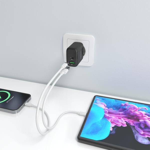 AISENS A110-0972 oplader til mobil enhed Digitalt kamera, GPS, Mobiltelefon, Laptop, Smartphone, Tablet, Universel Sort Vekselstrøm Hurtig opladning Indendørs