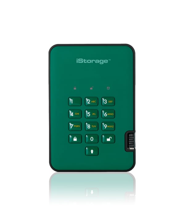 iStorage diskAshur 2 256 GB USB Type-A 3.2 Gen 1 (3.1 Gen 1) Grøn