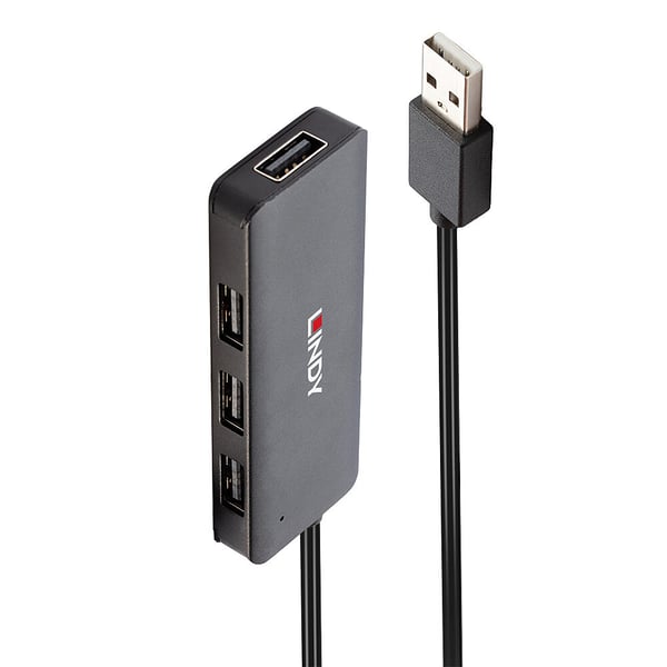Lindy 42986 gränssnittshubbar USB 2.0 480 Mbit/s Svart