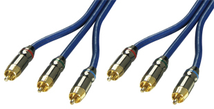 Lindy 10m Component Video Cable komponent (YPbPr ) videokabel 3 x RCA Blå