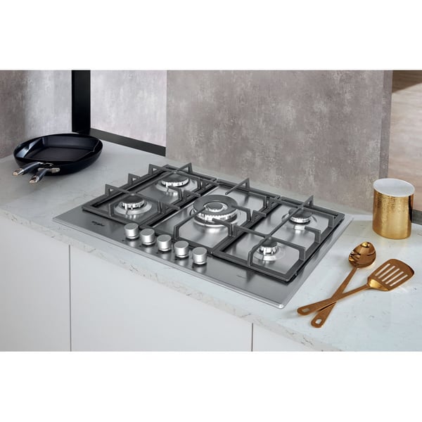 Whirlpool GMR 7522/IXL Rustfrit stål Indbygget 73 cm Gaskomfur 5 zone(s)