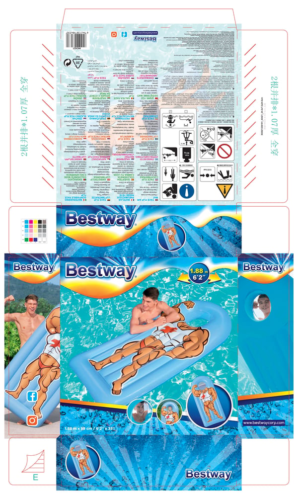 Bestway 43421 pool- och badmadrass Blå Bild PVC