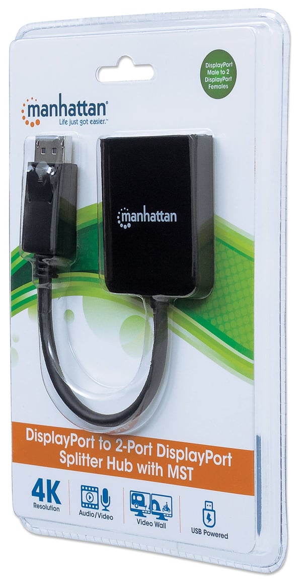 Manhattan 207768 video-splitter DisplayPort 2x DisplayPort