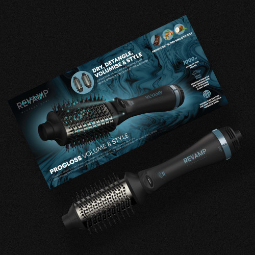 Revamp Progloss Volume & Style Hot Brush Style Varmluftsborste Varm Svart 1000 W 3 m