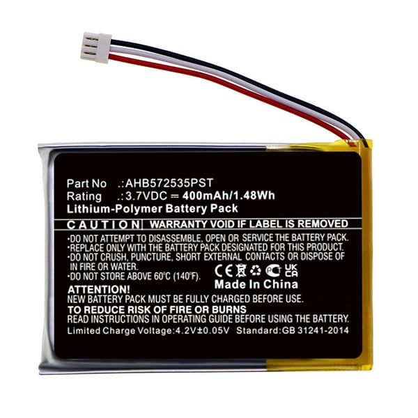 CoreParts-akku langattomille kuulokkeille 1,48 Wh Li-Pol 3,7 V 400 mAh musta Jabra Wireless Headset Evolve 75 -kuulokkeille