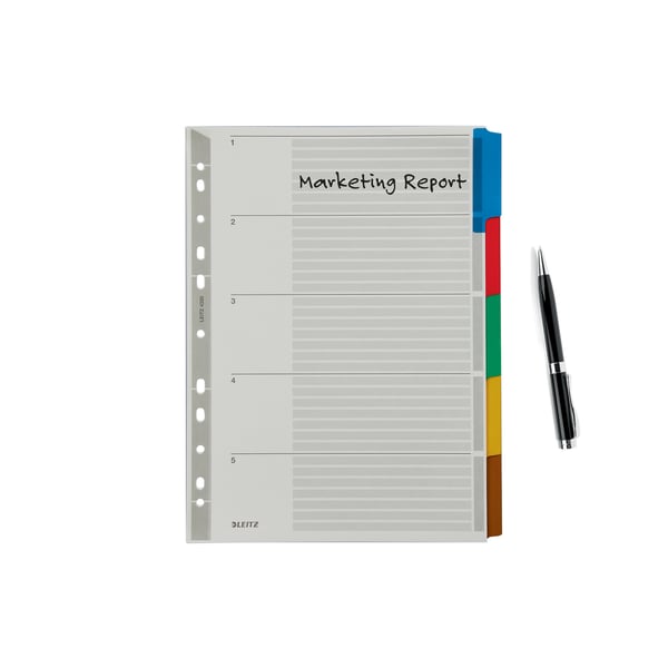 Leitz 43200000 opdeler Karton, Mylar, Plast Flerfarvet 1 stk