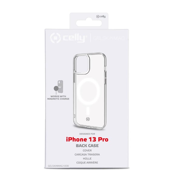 Celly GELSKINMAG iPhone 13 Pro mobiltelefon etui 15,5 cm (6.1") Cover Transparent, Hvid