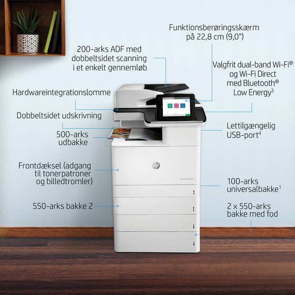 HP Color LaserJet Enterprise LaserJet Enterprise M776dn Multifunction Farve Printer, Kun ethernet; Kopimaskine, scanner