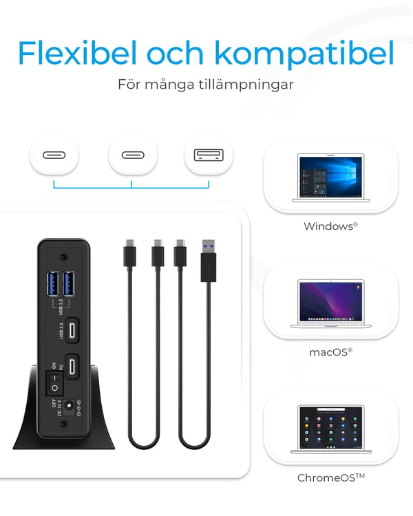 ICY BOX IB-382H-C31 HDD- / SSD kabinett Svart 2.5/3.5"