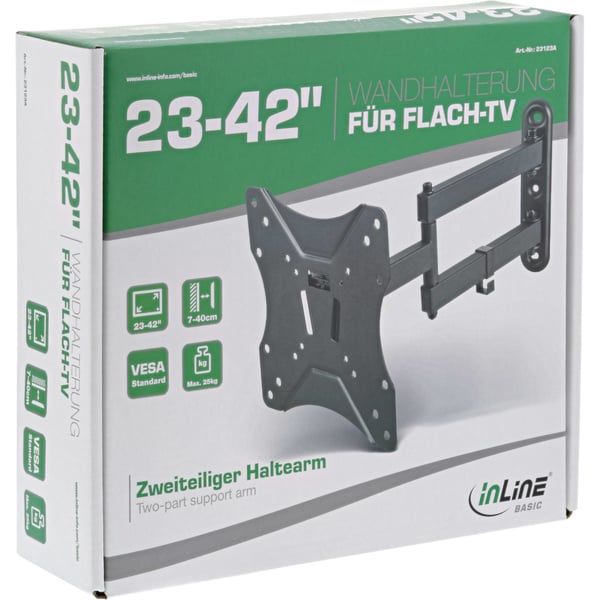 InLine 23123A tv-fäste 58,4 cm (23") Svart