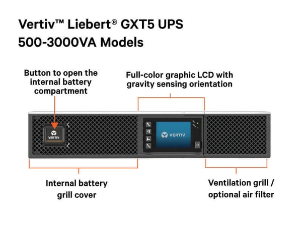 Vertiv Liebert GXT5 UPS-enhed Dobbeltkonvertering (online) 3 kVA 3000 W 7 AC stikkontakt(er)