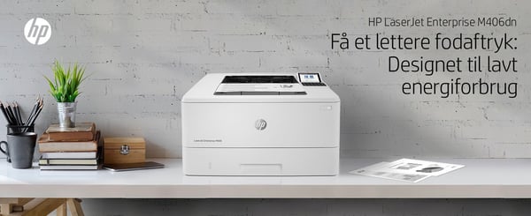HP LaserJet Enterprise M406dn, Sort og hvid, Printer til Virksomhed, Print, Kompakt størrelse; Stærk sikkerhed; Tosidet print; Energibesparende; USB-print fra printerens forside