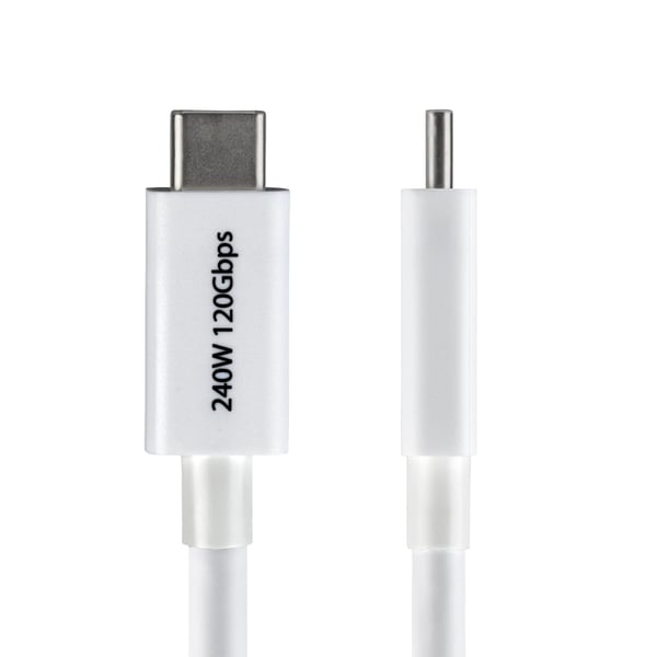 StarTech.com 80 cm Thunderbolt 5-kabel, 80 Gbps/Upp till 120 Gbps, 240 W PD, 8K 60 Hz, certifierad Thunderbolt-kabel, kompatibel med Thunderbolt 4/USB4/USB-C - Vit