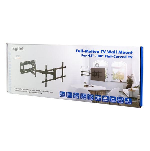 LogiLink BP0138 TV-kiinnike 2,03 m (80") Musta