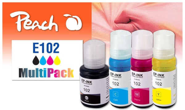 Peach 321328 mustekasetti 4 kpl Yhteensopiva Perusvärintuotto Musta, Syaani, Magenta, Keltainen