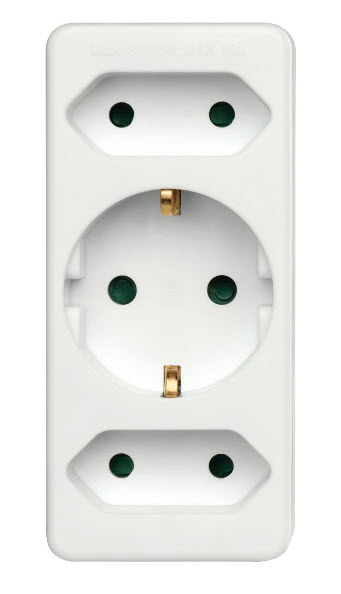 Hama 00108844 strømstik adapter Type F Universel Hvid