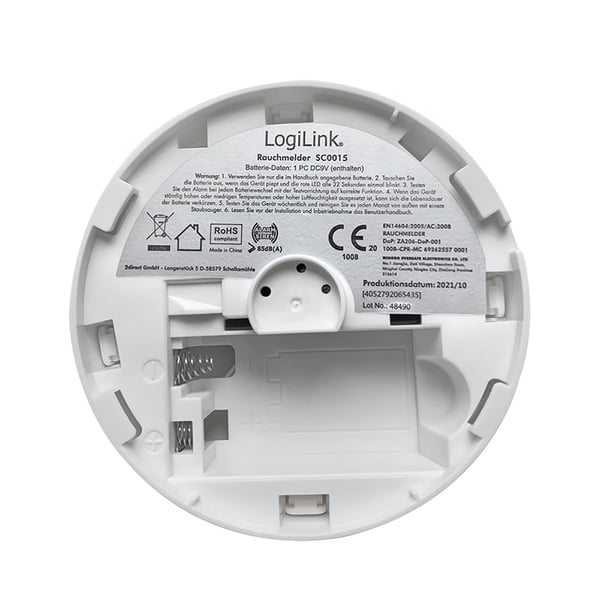 LogiLink SC0015 rökdetektorer Fotoelektrisk reflektionsdetektor Kabel