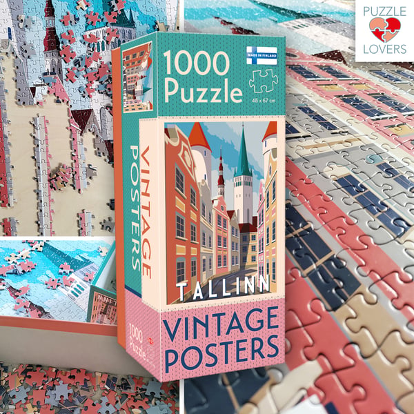 Tactic Puzzle Lovers Vintage Posters Tallinn 1000 pcs puzzle
