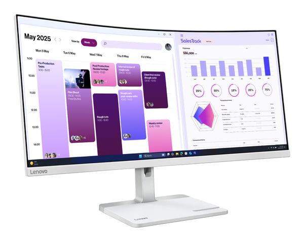 Lenovo L34W-4C computerskærm 86,4 cm (34") 3440 x 1440 pixel UltraWide Quad HD LED Grå