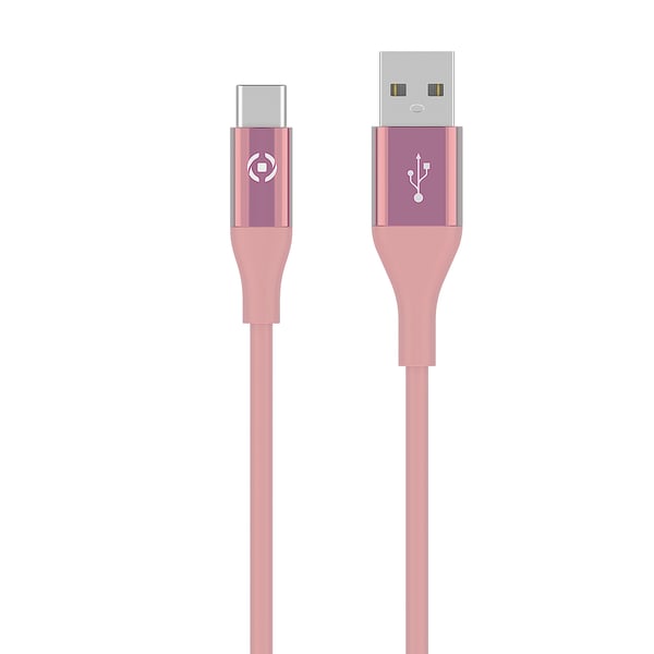 Celly USBTYPECCOLORPK USB-kaapeli USB 2.0 1 m USB A USB C Vaaleanpunainen