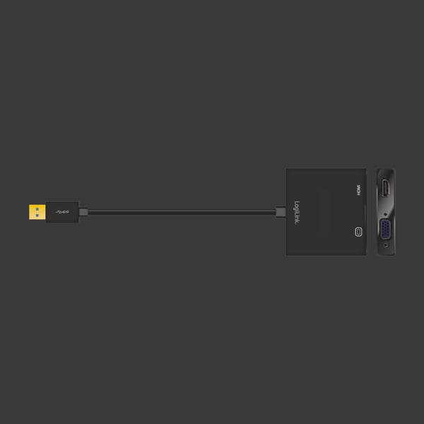 LogiLink UA0234 USB grafisk adapter 1920 x 1080 pixel Sort