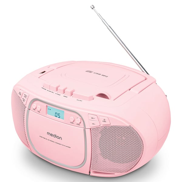 MEDION LIFE E66476 Kannettava kasettisoitin 1 soitin(ta) Vaaleanpunainen