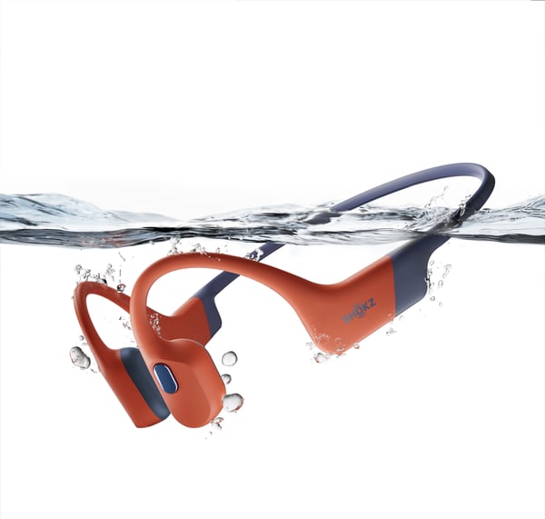 SHOKZ OpenSwim Pro Headset Trådløs Halsbånd Sport Bluetooth Sort, Rød