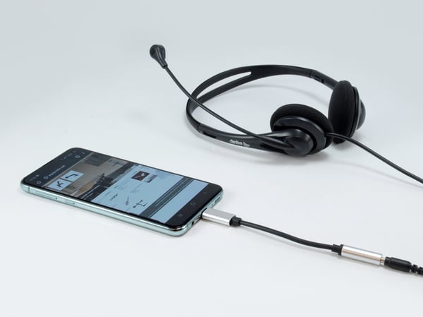 Equip 133474 mobiltelefonkablar Svart, Silver 0,15 m USB-C 3,5 mm
