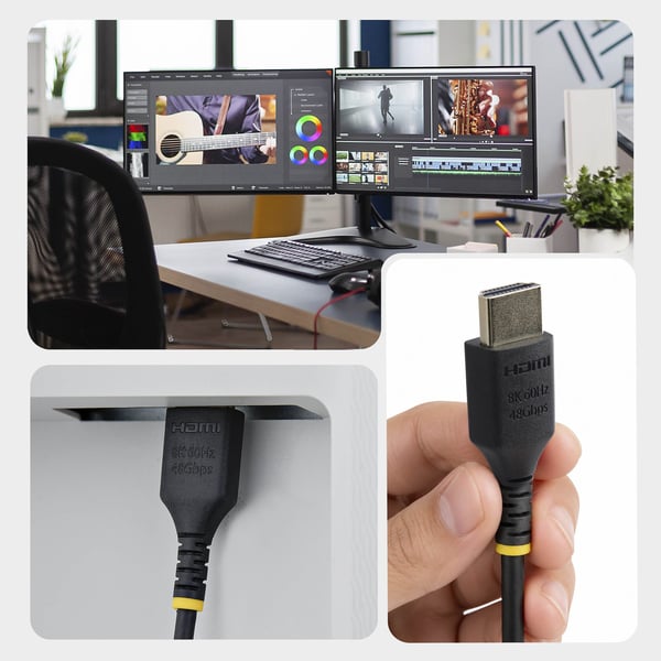 StarTech.com HDMI21-CBL-SLIM-50C HDMI-kaapeli 0,5 m HDMI-tyyppi A (vakio) Musta