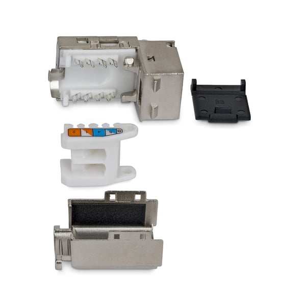 StarTech.com Skärmat Cat6a-keystone-kontaktdon, 10-pack RJ45 Ethernet-keystone-kontaktdon, STP Cat6a-vägguttag, 90-graders verktygsfritt