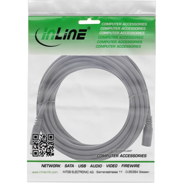 InLine 26903G el-ledning Sort 3 m 5.5 x 2.5 mm