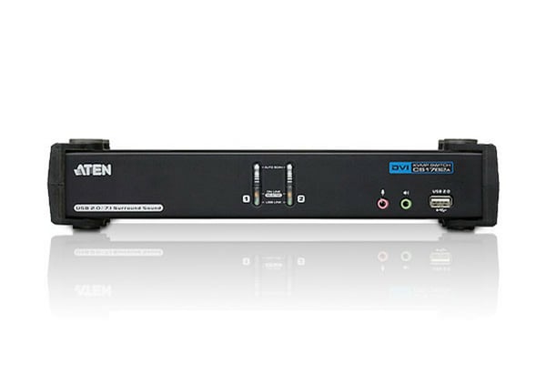 ATEN USB DVI Dual Link/CH7.1 Audio KVMP™-switch med 2 portar