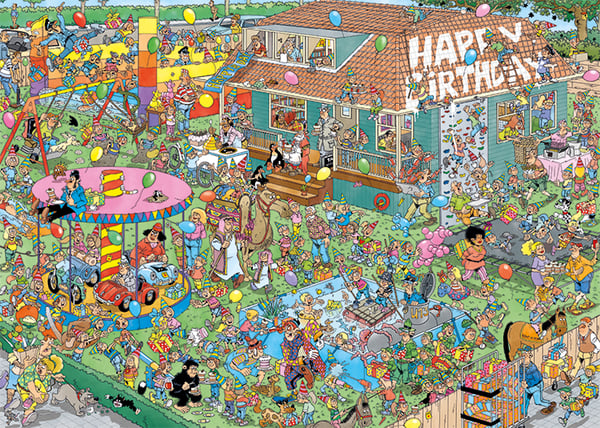 Jan van Haasteren Children's Birthday Party 1000 pcs Puslespil 1000 stk Tegneserier