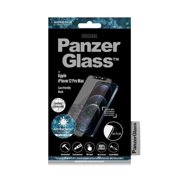 PanzerGlass ® CamSlider® Skærmbeskyttelse iPhone 12 Pro Max - Embellished m. crystals fra Swarovski® | Edge-to-Edge