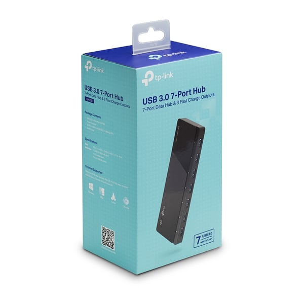 TP-Link UH700 gränssnittshubbar USB 3.2 Gen 1 (3.1 Gen 1) Micro-B 5000 Mbit/s Svart