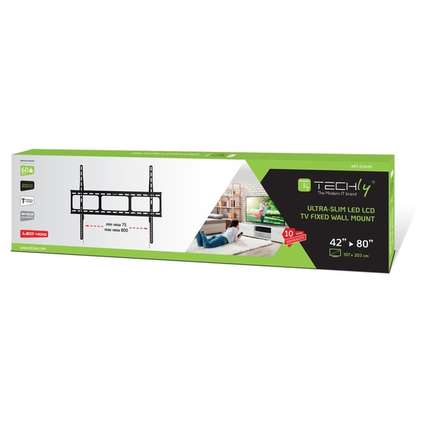 Techly ICA-PLB 860 TV-kiinnike 2,03 m (80") Musta