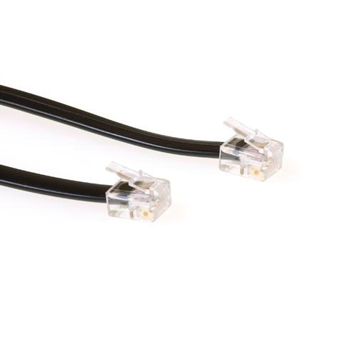 ACT Modular telephone cable RJ-12/RJ-12 5 m Sort
