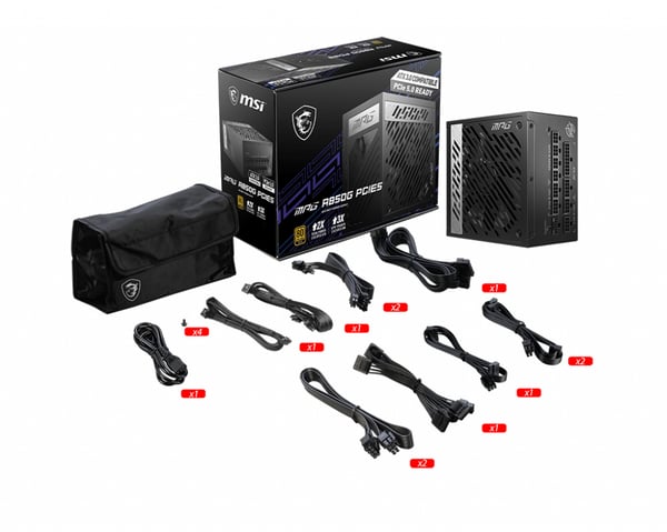 MSI MPG A850G PCIE5 strömförsörjningsenheter 850 W 24-pin ATX ATX Svart
