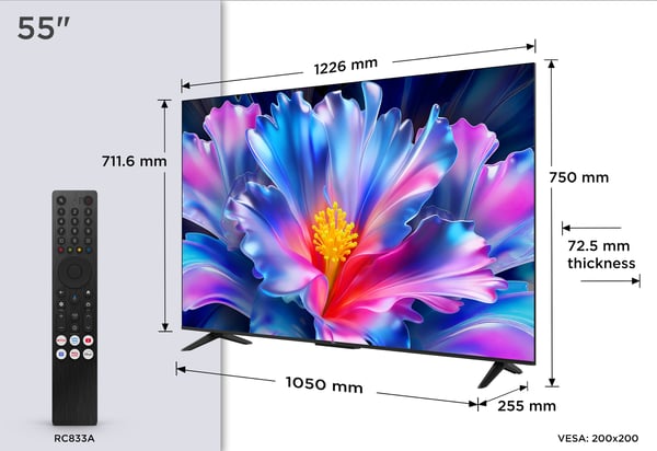 TCL P6L 55P6L TV 139,7 cm (55") 4K Ultra HD Smart TV Wi-Fi Sort 270 cd/m²