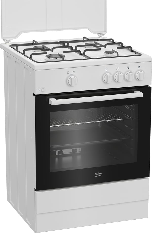 Beko FBG62000WL komfur og ovn Fritstående komfur Elektrisk Gaskomfur Hvid
